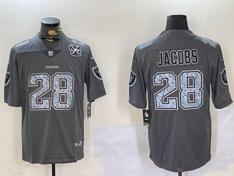 Men%27s Las Vegas Raiders #28 Josh Jacobs Grey Limited Stitched Jersey Dzhi->kansas city chiefs->NFL Jersey